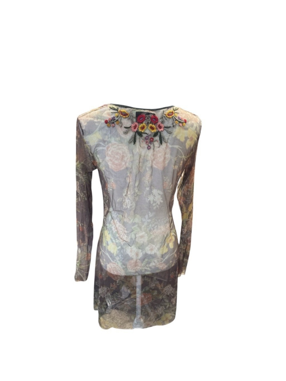 Johnny Was BIYA Dress Womens S Multicolor Bohemian Embroidered Sheer Overlay - Picture 2 of 3